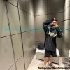 Balenciaga - 23FW Large Label Double B Crack Printed Long Sleeve T-shirt