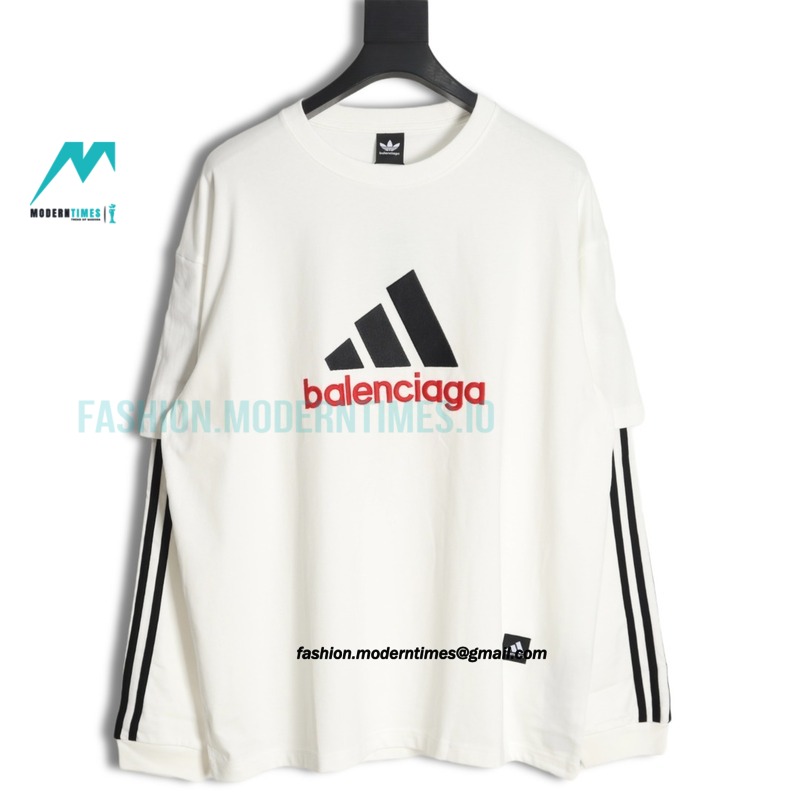 Balenciaga - Adidas Co-branded 22Fw Embroidery Fake Two Long Sleeves