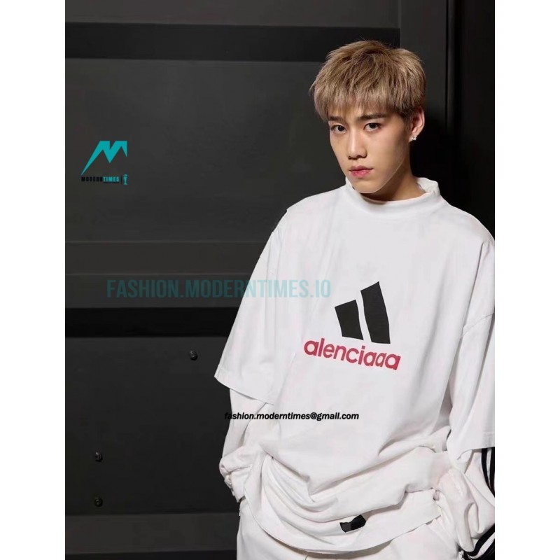 Balenciaga - Adidas Co-branded 22Fw Embroidery Fake Two Long Sleeves