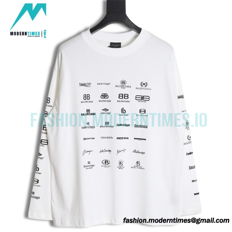 Balenciaga - Long-sleeved T-shirts Covered In Classic Logos