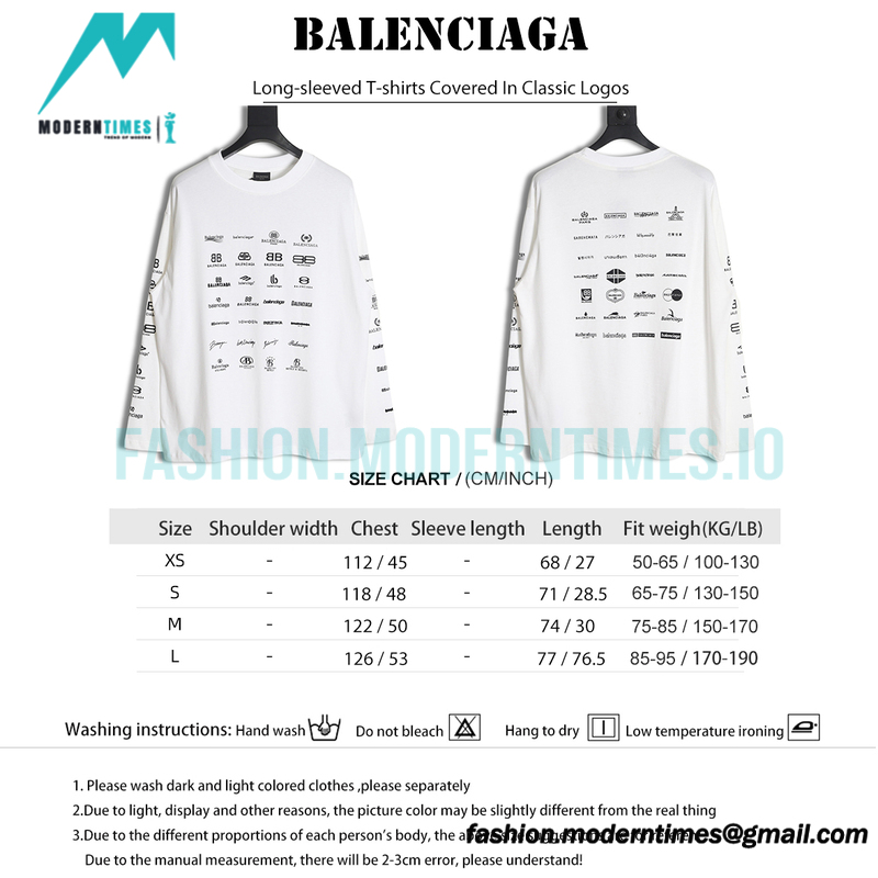 Balenciaga - Long-sleeved T-shirts Covered In Classic Logos