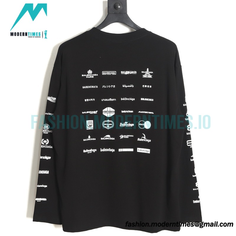 Balenciaga - Long-sleeved T-shirts Covered In Classic Logos