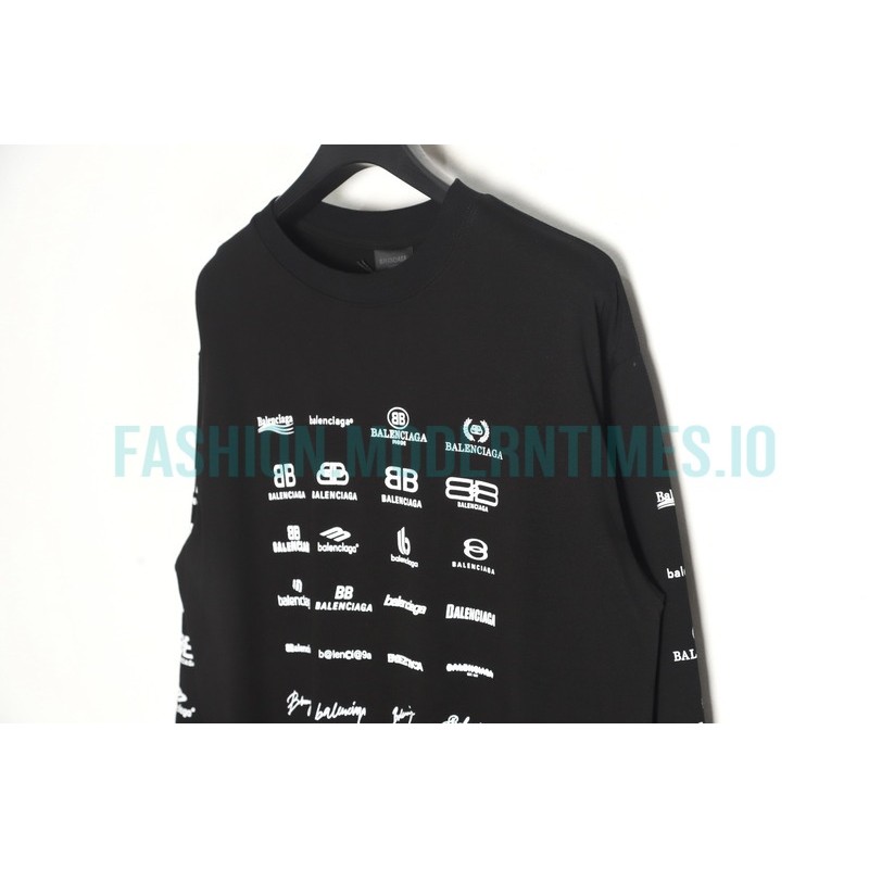 Balenciaga - Long-sleeved T-shirts Covered In Classic Logos