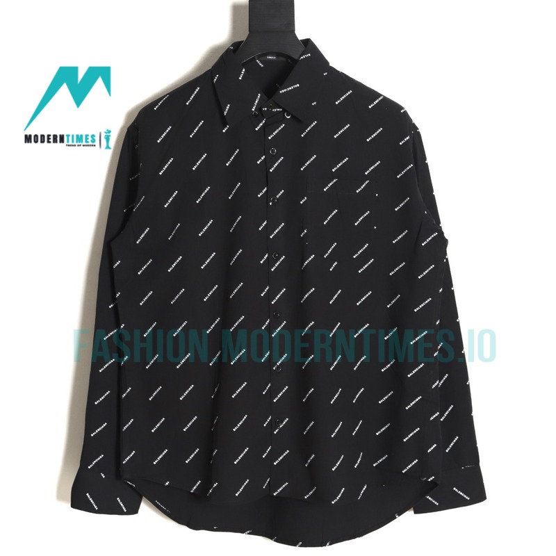 Balenciaga - 23SS Long-sleeved Shirt With Small Letters Full Of Bullets