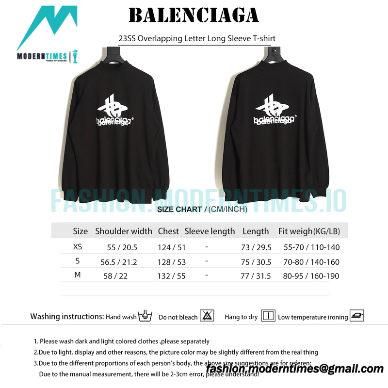 Balenciaga - 23SS Overlapping Letter Long Sleeve T-shirt