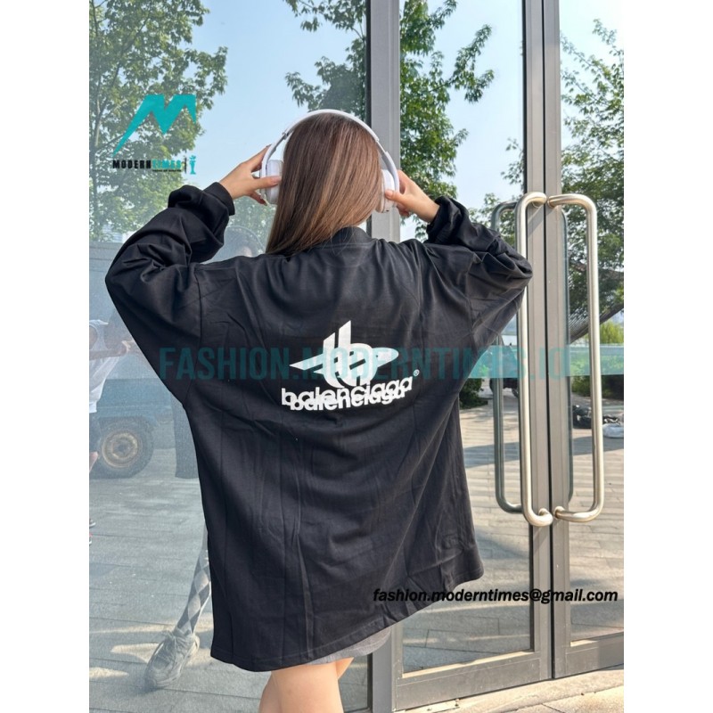 Balenciaga - 23SS Overlapping Letter Long Sleeve T-shirt