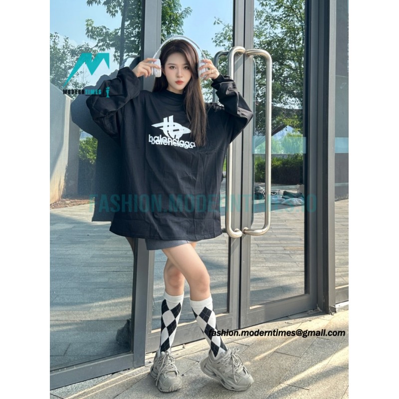 Balenciaga - 23SS Overlapping Letter Long Sleeve T-shirt