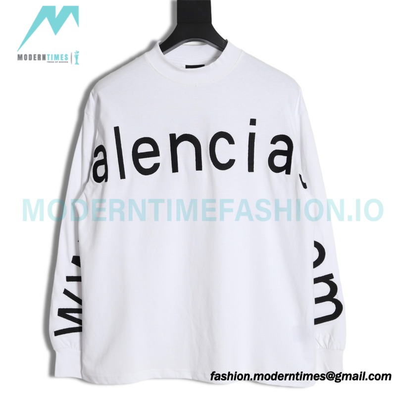 Balenciaga - 23Fw One-piece Seamless Embroidery Website Long Sleeve T-shirt
