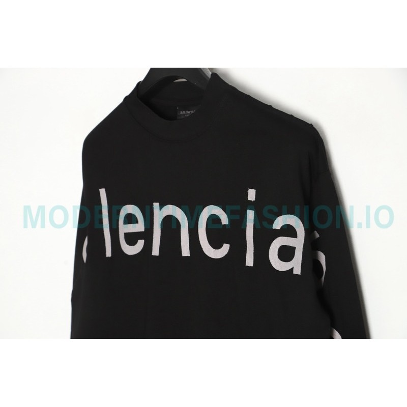 Balenciaga - 23Fw One-piece Seamless Embroidery Website Long Sleeve T-shirt