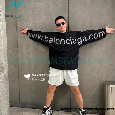 Balenciaga - 23Fw One-piece Seamless Embroidery Website Long Sleeve T-shirt