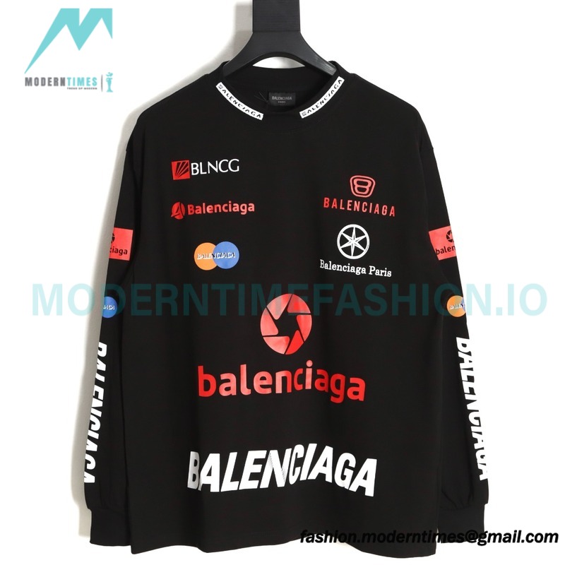 Balenciaga - 23SS Multi-element Print Full Label Long T-shirt