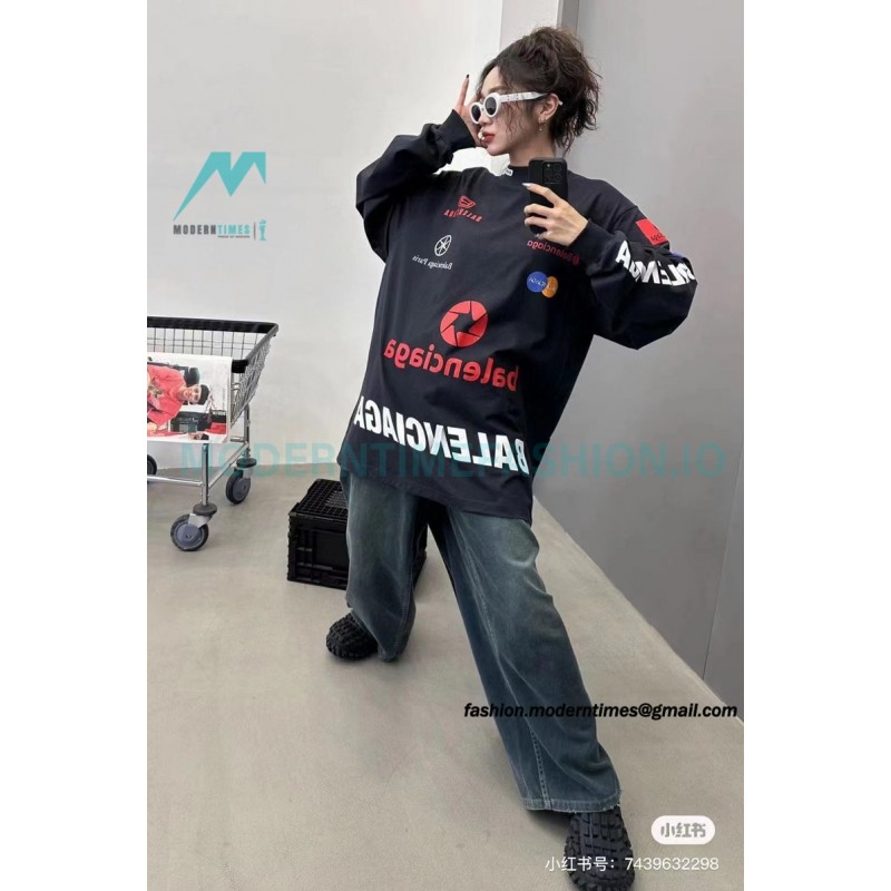 Balenciaga - 23SS Multi-element Print Full Label Long T-shirt