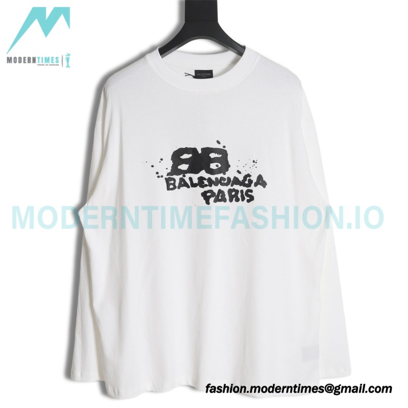 Balenciaga - Graffiti Double B Print Long Sleeve T-shirt