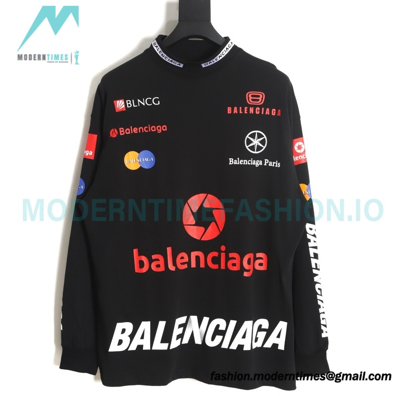 Balenciaga - 23ss Multi-element Print Full Label Long Sleeve T-shirt