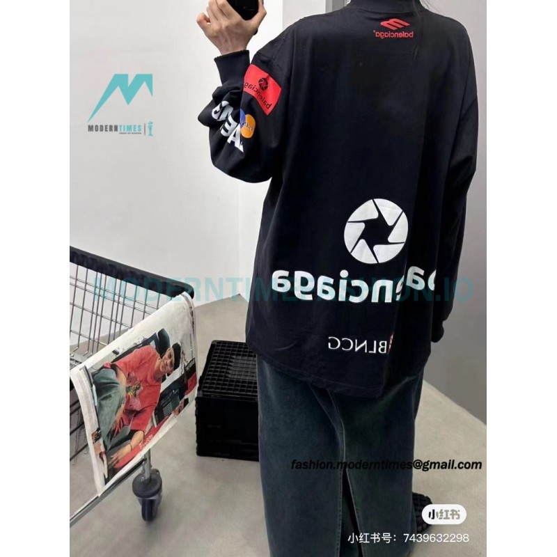 Balenciaga - 23ss Multi-element Print Full Label Long Sleeve T-shirt