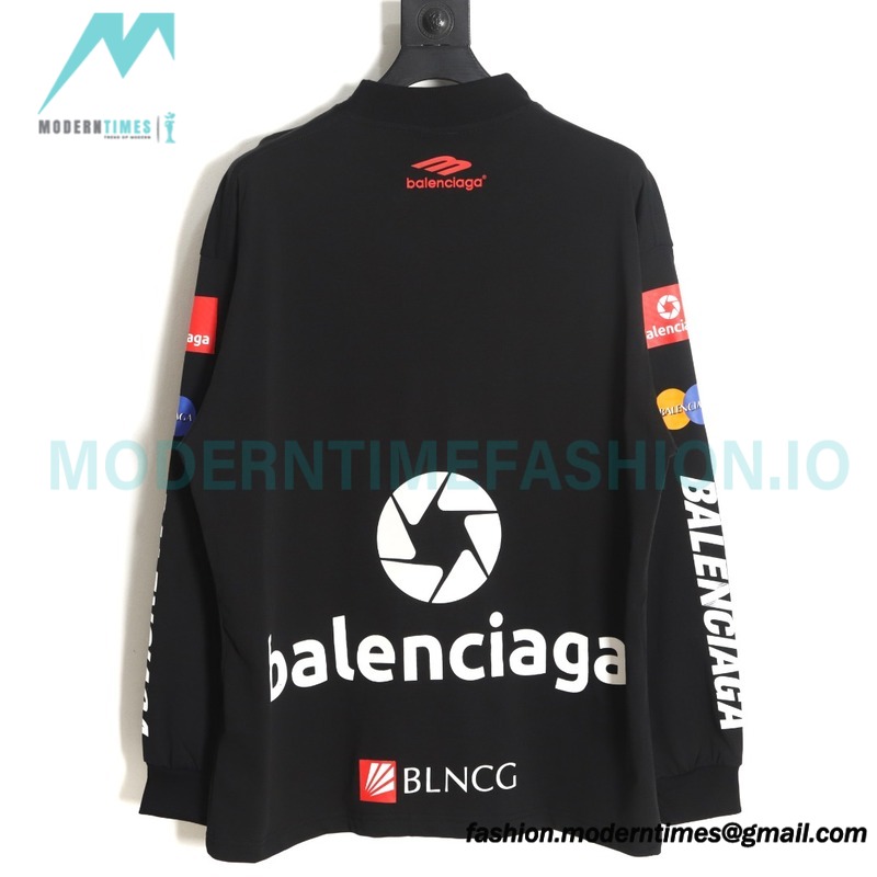 Balenciaga - 23ss Multi-element Print Full Label Long Sleeve T-shirt
