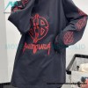 Balenciaga - 23FW Large Label Double B Crack Printed Long Sleeve T-shirt