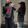 Balenciaga - 23FW Large Label Double B Crack Printed Long Sleeve T-shirt