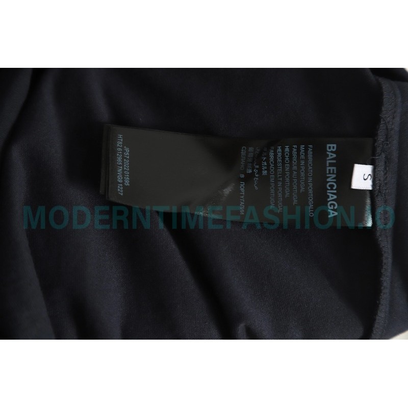 Balenciaga - 23FW Large Label Double B Crack Printed Long Sleeve T-shirt