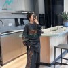  Balenciaga - Flame Letter Round Neck Long Sleeve T-shirt