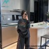  Balenciaga - Flame Letter Round Neck Long Sleeve T-shirt