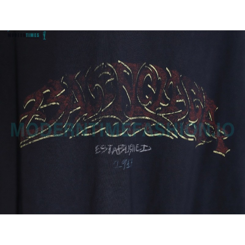  Balenciaga - Flame Letter Round Neck Long Sleeve T-shirt