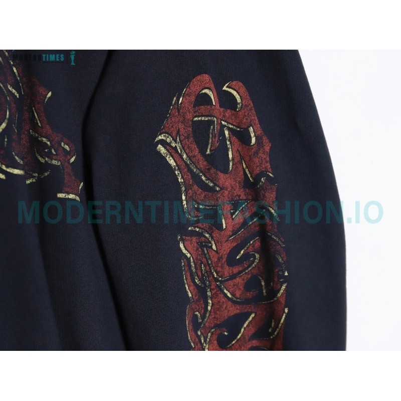  Balenciaga - Flame Letter Round Neck Long Sleeve T-shirt