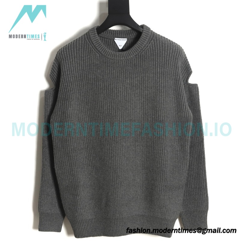 Bottega Veneta - 23FW Hollowed-out Shoulder Crewneck Sweater
