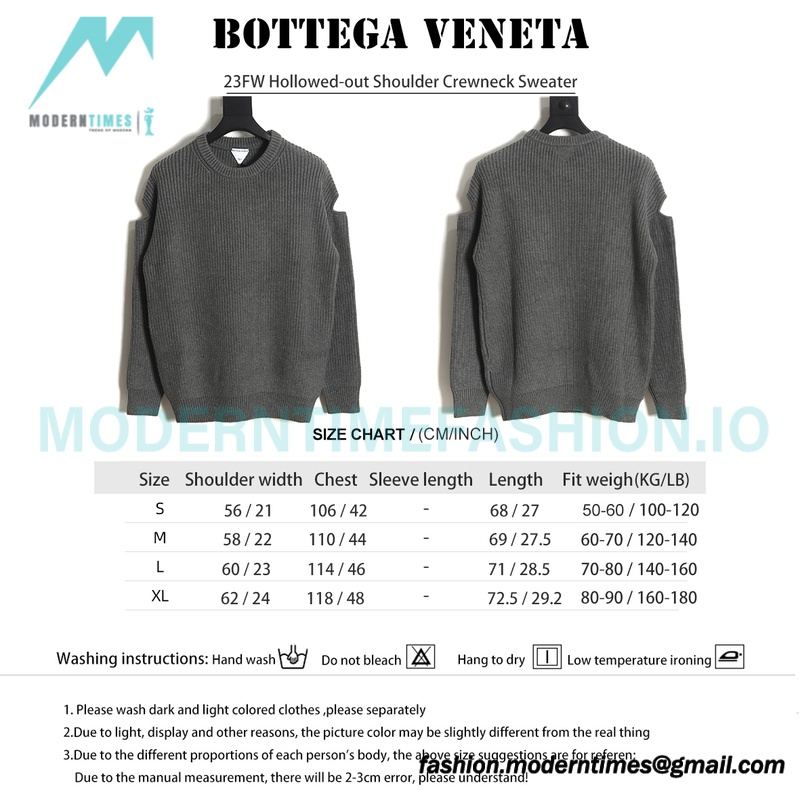Bottega Veneta - 23FW Hollowed-out Shoulder Crewneck Sweater
