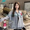 Comme Des Garcons - Denim Jacket With Big Hearts In Red