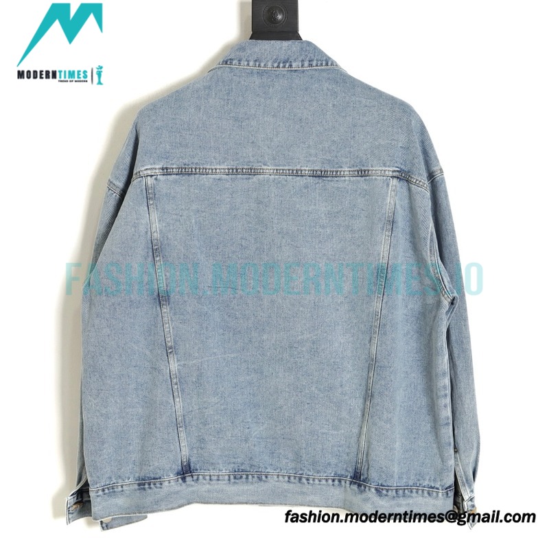 Comme Des Garcons - Denim Jacket With Big Hearts In Red