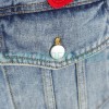 Comme Des Garcons - Denim Jacket With Big Hearts In Red