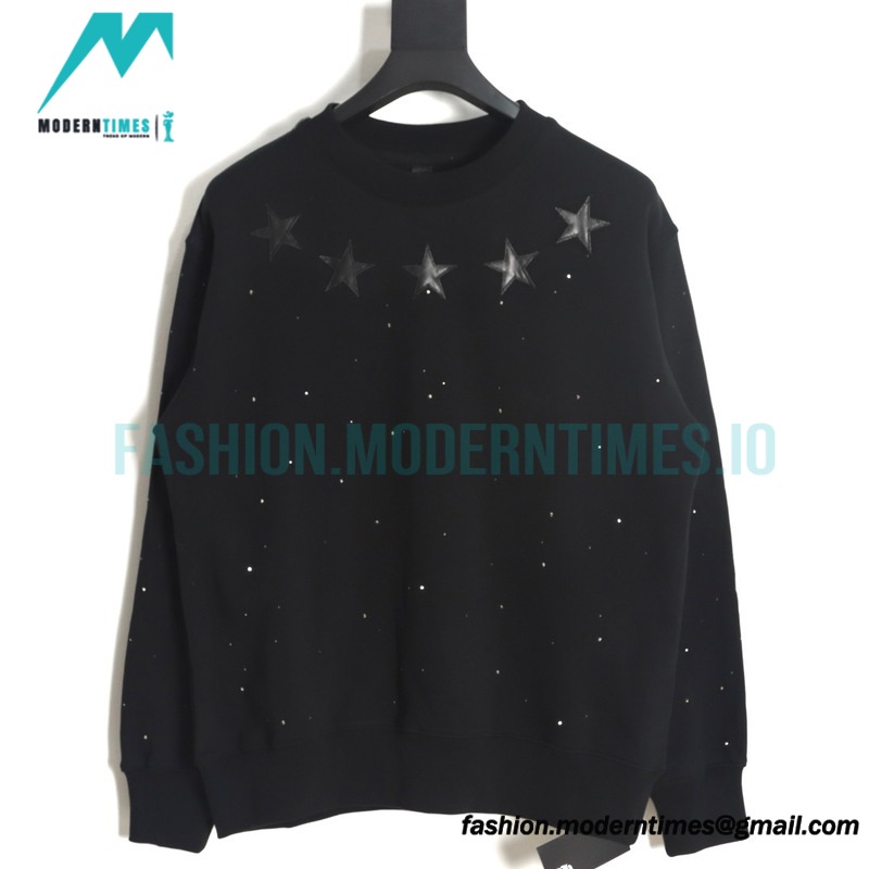 Chrome Hearts - 23FW Leather Star Ironed Diamond Crew-neck Hoodie