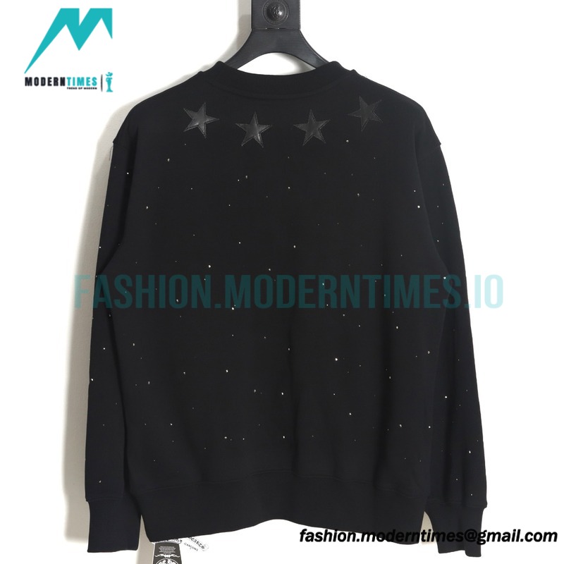 Chrome Hearts - 23FW Leather Star Ironed Diamond Crew-neck Hoodie