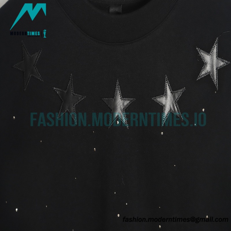 Chrome Hearts - 23FW Leather Star Ironed Diamond Crew-neck Hoodie