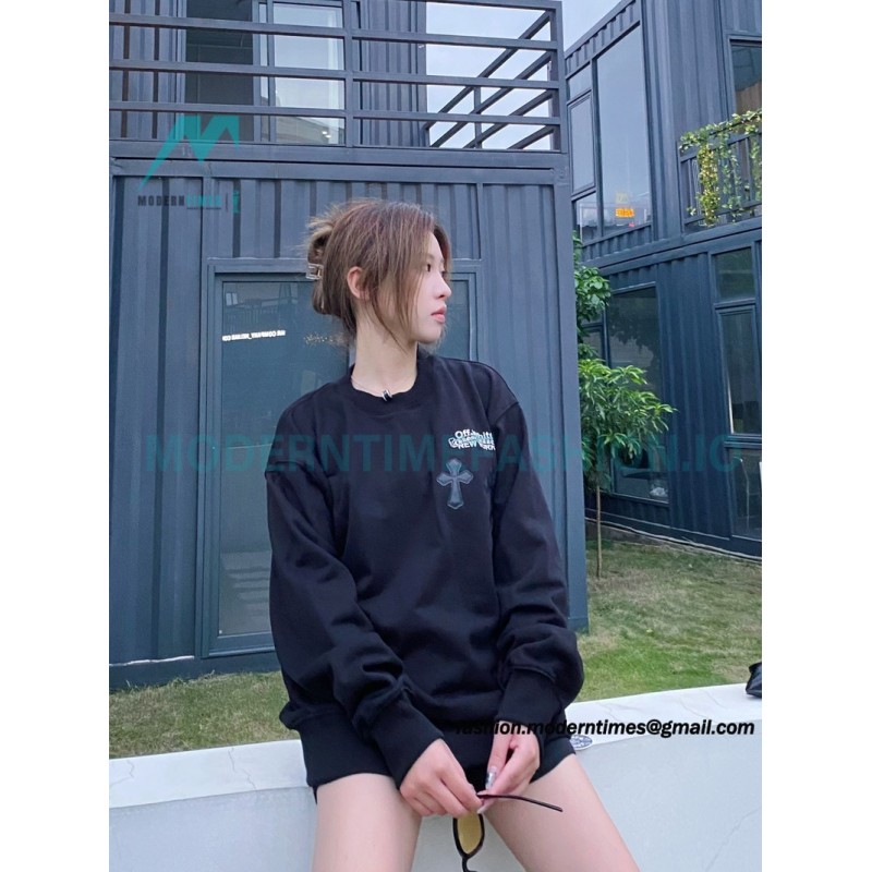 Chrome Hearts - Off White 23FW Co-branded Crewneck Hoodie