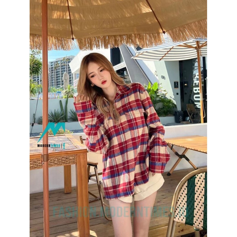Chrome Hearts - Flannel Plaid Half-zip Shirt