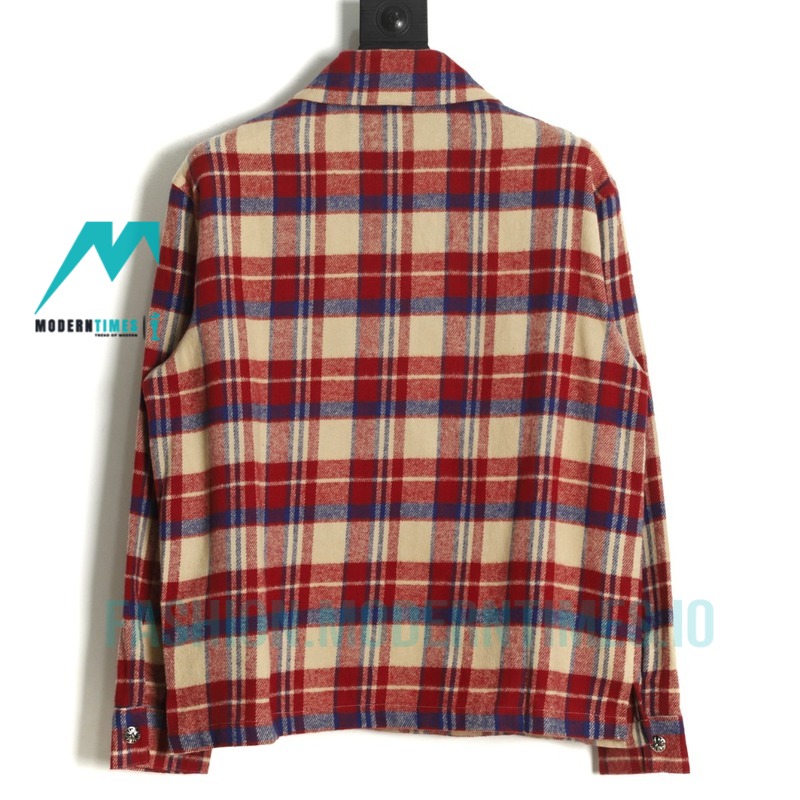 Chrome Hearts - Flannel Plaid Half-zip Shirt