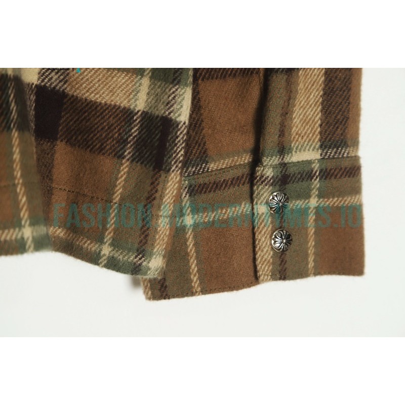 Chrome Hearts - Flannel Plaid Half-zip Shirt