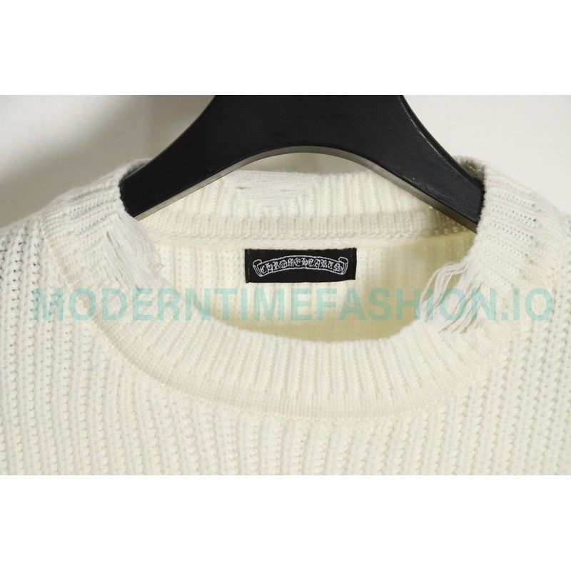 Chrome Hearts - Cross Leather Crewneck Sweater