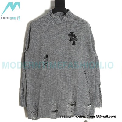 Chrome Hearts - Cross Leather Crewneck Sweater