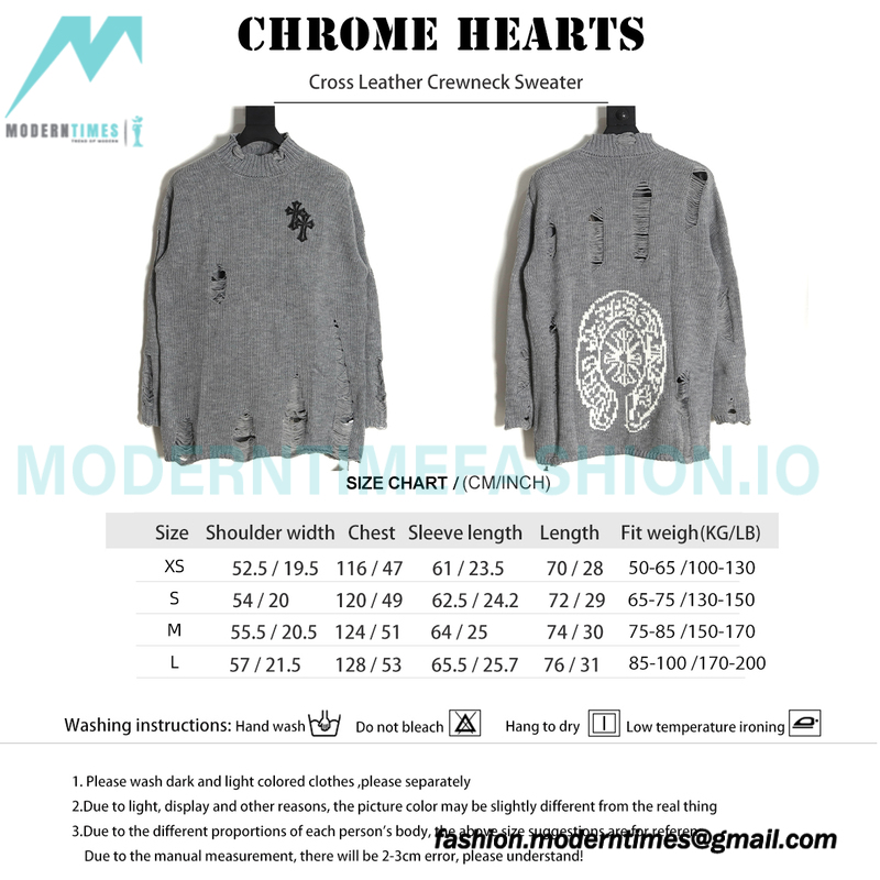 Chrome Hearts - Cross Leather Crewneck Sweater