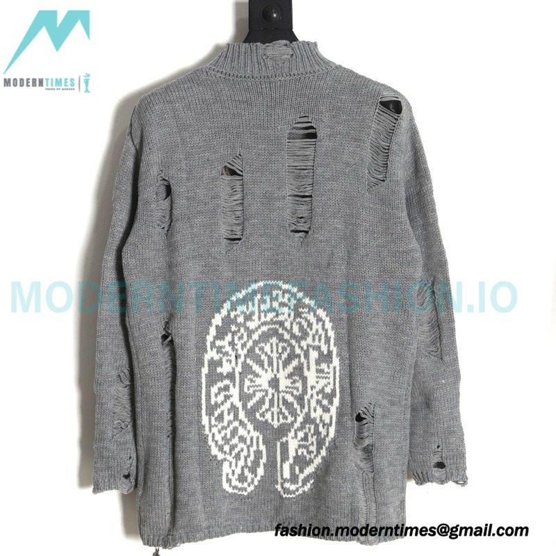 Chrome Hearts - Cross Leather Crewneck Sweater