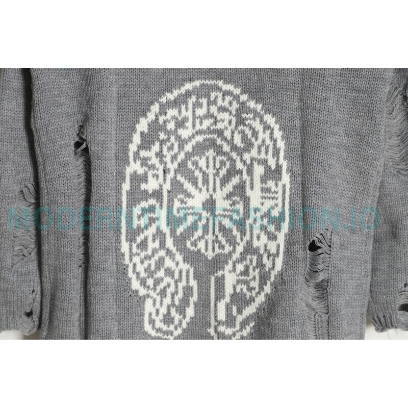 Chrome Hearts - Cross Leather Crewneck Sweater