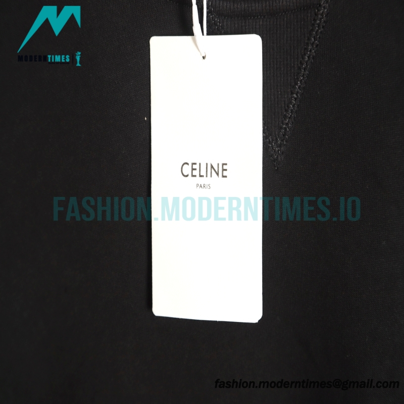 Celine -Small-lettered Print Hoodie