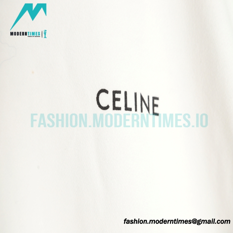 Celine -Small-lettered Print Hoodie