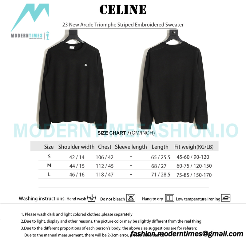 Celine - 23 New Arcde Triomphe Striped Embroidered Sweater