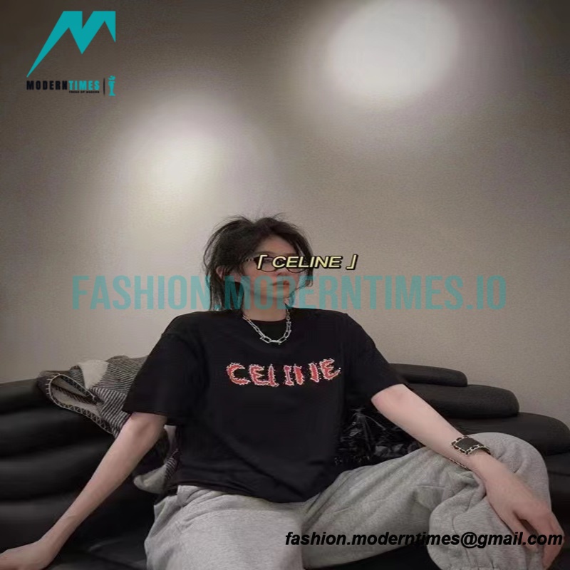 Celine - 22SS Flame Letter Short Sleeve T-shirt