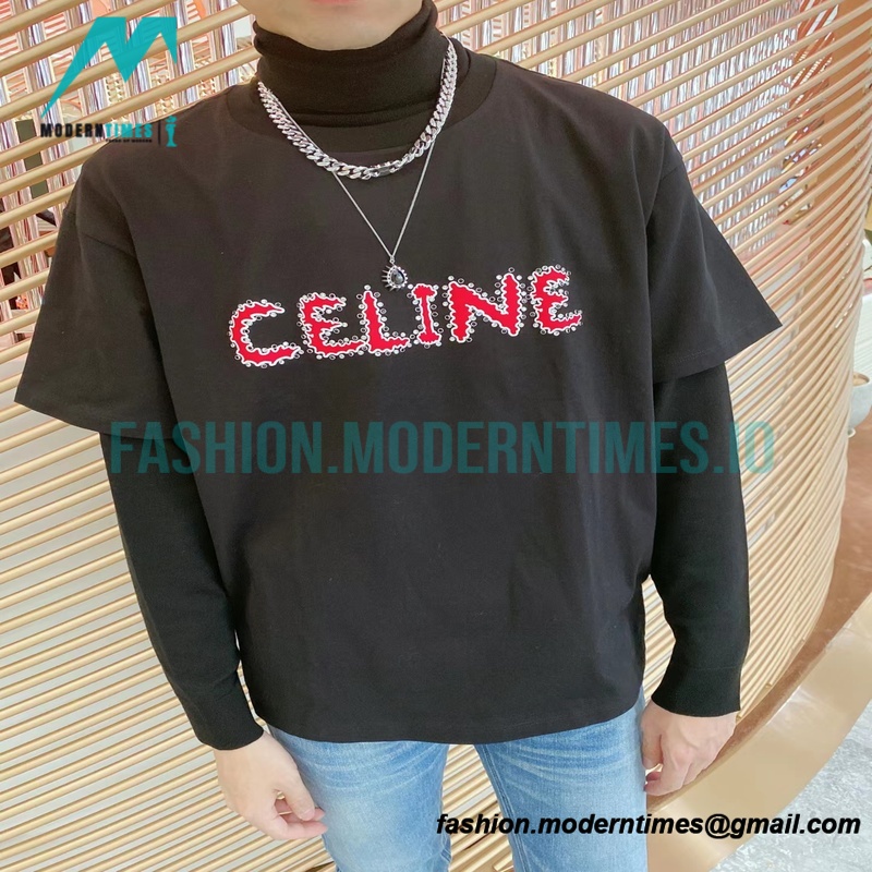 Celine - 22SS Flame Letter Short Sleeve T-shirt