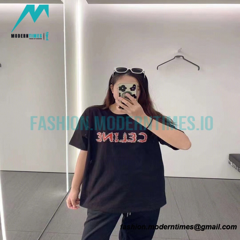 Celine - 22SS Flame Letter Short Sleeve T-shirt